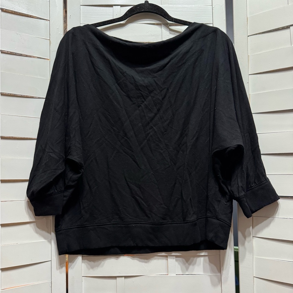 Simply Vera Vera Wang Black Wide Boatneck Sweatshirt